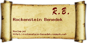 Rockenstein Benedek névjegykártya