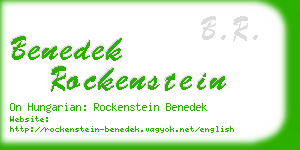 benedek rockenstein business card